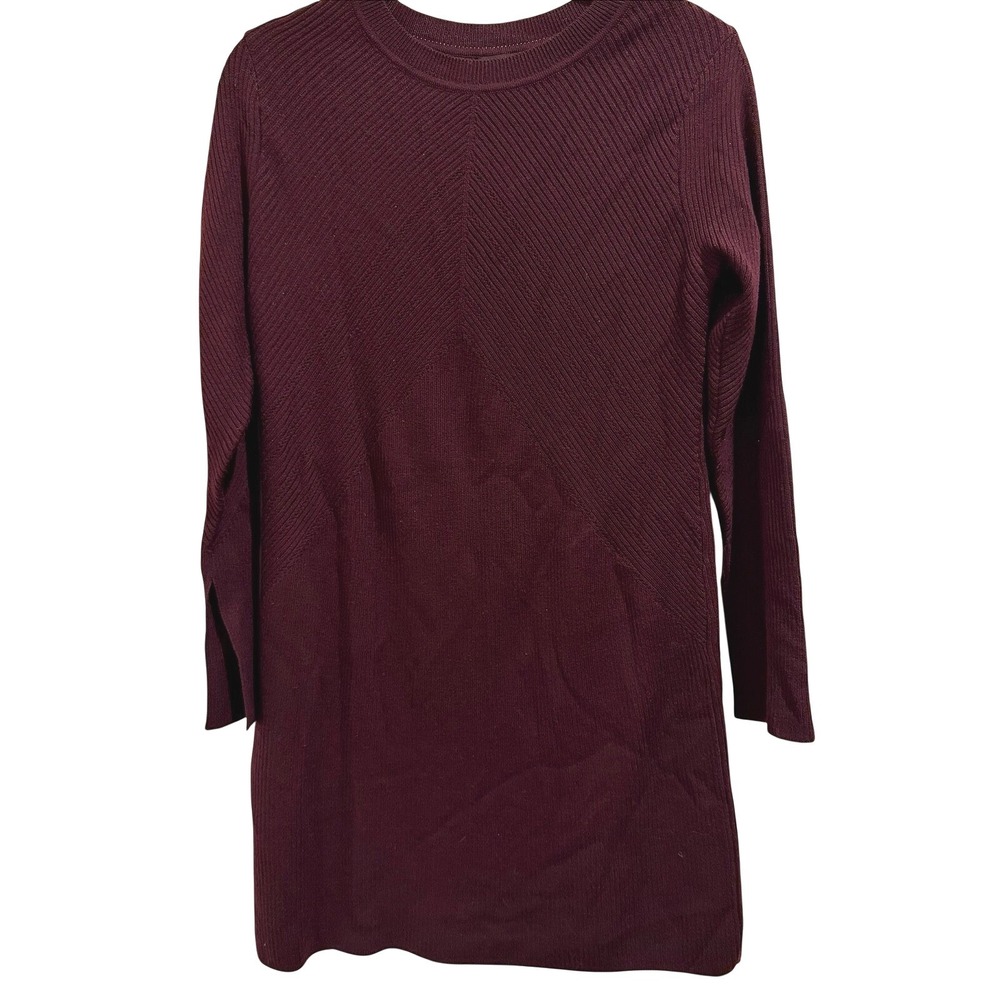 Club Monaco Merino Wool Sweater Dress Women M Red Quiet Luxury Dark Academia